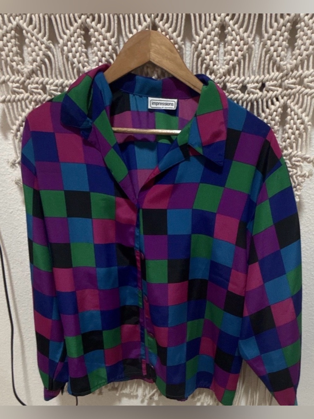 Vintage Impressions women’s Multicolor Check Button-Down Shirt